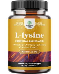 Nature's Craft L Lysine Essential Amino Acids Immune Support 100 Caps - supplemynts.com